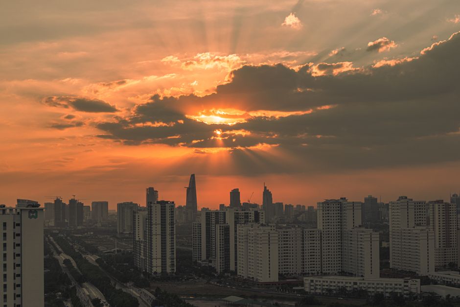 bitexco financial, cakrawala al atardecer, cloudscapeの無料の写真素材